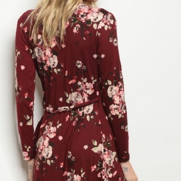 LAST ONE S! Floral Jersey Wrap Style Maxi Dress - Picture 5 of 7